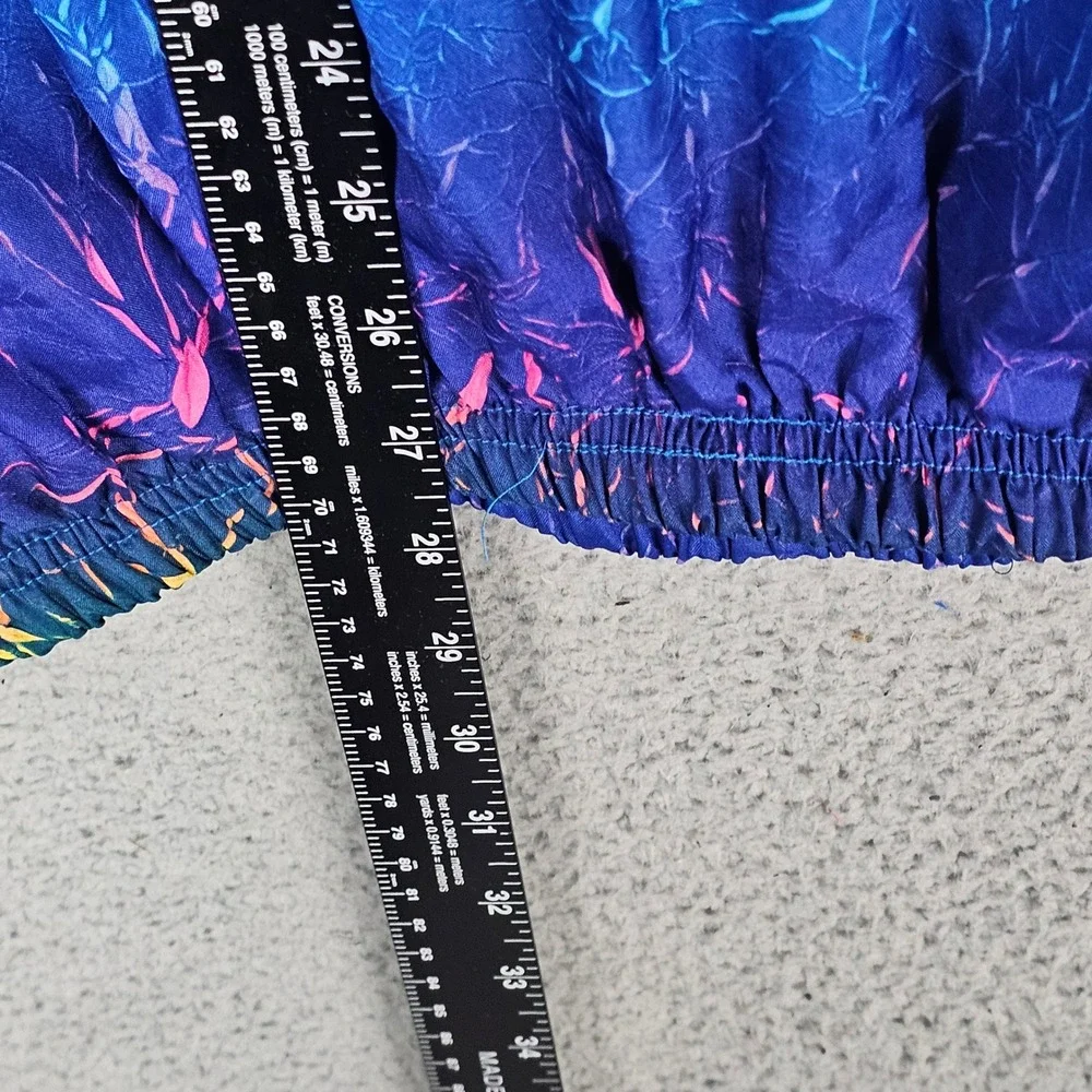 Surf Style Windbreaker Men OS Blue Interplanetary Body Gear Iridescent 90s Retro
